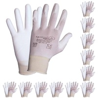 tprosafe Nitril-Handschuhe SecuFeel white PU-Arbeitsschutzhandschuhe, Handschuhe - 12x (Spar-Set) weiß 9