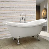 Home Deluxe Fama freistehende Badewanne 74 x 176 cm