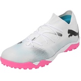 Puma Future 7 Match Tt Soccer Shoes, Puma White-Puma Black-Poison Pink, 41
