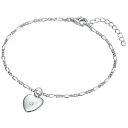 Lulu & Jane Diamant-Armband Herz Sterling Silber Diamant in Silver Damen 