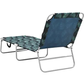 vidaXL Klappliege 189 x 58 x 27 cm Silber/Blattmuster