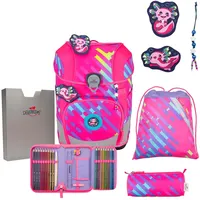 DerDieDas ErgoFlex Tiny NEON Schulranzenset 5-teilig Neon Punkie