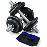 Kurzhantel Set 20kg Gusseisen Hantelset verstellbar inkl Sporthandschuhe Profi