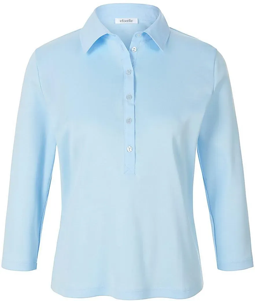 Polo-Shirt 3/4-Arm Efixelle blau, 52