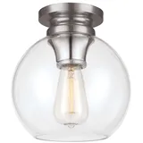Elstead Lighting Elstead - Tabby 1-flammige Deckenleuchte Wohnzimmerleuchte Stahl Glas Nickel