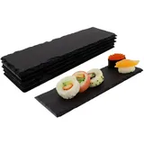 Annastore 6 x Schieferplatten in verschiedenen Größen zur stilvollen Präsentation - Servierplatten Naturstein Sushi-Set Sushi-Schieferplatte Größe 30 x 10 cm