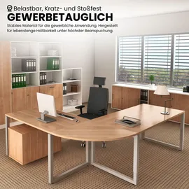 bümö Eckschreibtisch R-Serie Weiß / Graphit