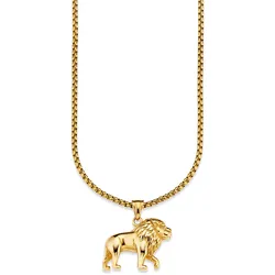 Kette mit Anhänger »Schmuck Geschenk Halskette Löwe, Venezianerkette«, 34594953-0 gelbgoldfarben