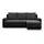 mebligo Eckcouch 3-Sitzer Textil Schwarz