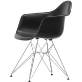 Vitra - Eames Plastic Armchair DAR RE, verchromt / tiefschwarz (Filzgleiter basic dark)