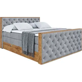 altdecor Boxspringbett 140 x 200 cm H3 Grau