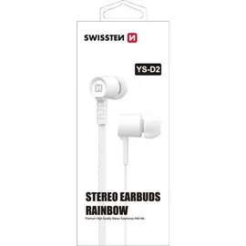 Swissten Earbuds Rainbow YS-D2 Stereo-Headset mit Mikrofon - Weiß