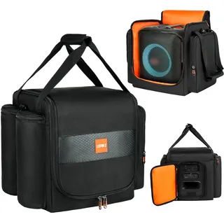 Taschen für JBL Partybox Encore Essential 2/Encore 2,Tragbare Lautsprecher-Tragetasche Passend für Encore mit Schultergurt und Zusätzlichen Tasche für Mikrofon,Ladegerät,Kabel,Zubehör (Schwarz)