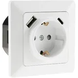 ChiliTec Schuko-Steckdose Unterputz USB-C/PD Weiß