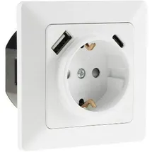 ChiliTec Schuko-Steckdose Unterputz USB-C/PD Weiß