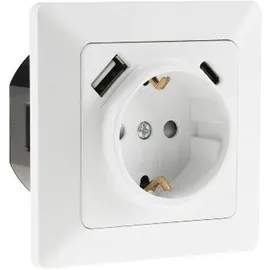ChiliTec Schuko-Steckdose Unterputz USB-C/PD Weiß