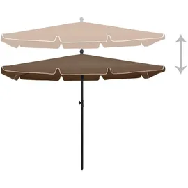 furnicato Sonnenschirm 210 x 140 cm Taupe
