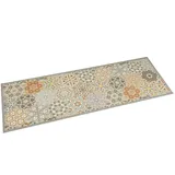 vidaXL Küchenteppich Waschbar Sechseck Pastell 45x150 cm Samt