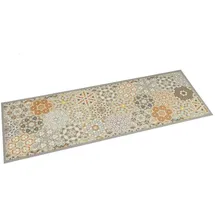 vidaXL Küchenteppich Waschbar Sechseck Pastell 45x150 cm Samt