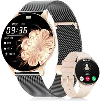 LIGE Damen Smartwatch FV21 143 Inch AMOLED Display 2 Armbänder Telefonfunktion Fitness Uhr für iOS