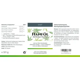 Exvital Hanföl Kapseln hochdosiert 1000 mg 365 St.