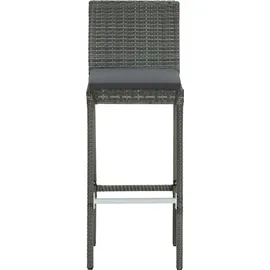 vidaXL Polyrattan Garten-Essgruppe 3-tlg. grau inkl. Kissen 3064793