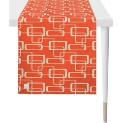 Tischläufer APELT "3966 Outdoor, Sommerdeko, Sommer", orange (orange, sand), B:46cm L:135cm, Polyester, Tischdecken, Jacquardgewebe