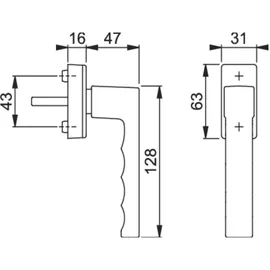 HOPPE Fenstergriff Toulon SecuForte, Aluminium schwarz matt