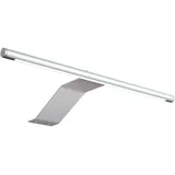 kalb | LED Aufbauleuchte, 340x170x40 mm, Schrankleuchte mit LED Modul, 12VDC, 4 W, 230 lm pro Leuchte, mit Schalter und Netzteil, silbergrau, für Schränke (Silbergrau, 1er Set, Warmweiß)