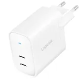 Logilink PA0282 - USB-Steckdosenadapter, 2X USB-C GaN 40W weiß
