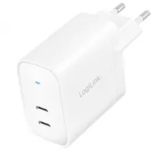 Logilink PA0282 - USB-Steckdosenadapter, 2X USB-C GaN 40W weiß