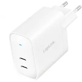 Logilink PA0282 - USB-Steckdosenadapter, 2X USB-C GaN 40W weiß