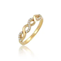 Elli DIAMONDS Verlobungsring Infinity Diamant Weiß Brillantschliff (0.09ct) 585 Gelbgold goldfarben|weiß 54 mm