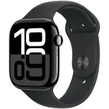 Apple Watch Series 10 GPS + Cellular 46 mm Aluminiumgehäuse diamantschwarz Sportarmband schwarz S/M
