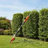 20V Akku Heckenschere - Teleskop Heckenschneider - Reichweite 1,88–2,39 m - Schwertlänge 45,7 cm - Drehbarer Kopf - Kabellos - Orange