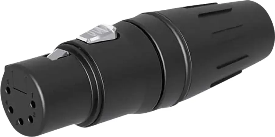 SEETRONIC XLR 5P Connector - female Goldkontakte - schwarzes Gehäuse