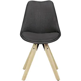 Wohnling Esszimmerstühle WL5.026 anthrazit Stoff, 2 St.