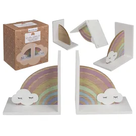 Out of the Blue Holz-Buchstütze Regenbogen mit Wolke Weiß 3 St.