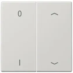 Jung ENOLS995P01LG EnOcean Funk-Wandsender 4-kanalig, Symbole 0 I und Pfeil, Serie LS, lichtgrau