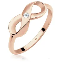 Elli DIAMONDS Verlobungsring Infinity Diamant Brillantschliff (0.03 ct) 925 Sterling Silber goldfarben 52 mm