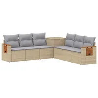 vidaXL Sofa Set 7-tlg. Beige/Grau Loungesofa