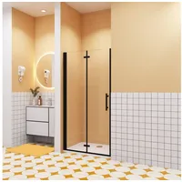 Duschparadies Dusch-Falttür 185cm Schwarz Nischentür Scharniertür Duschabtrennung Duschtür 6 ESG, 120x185 cm, Easyclean Sicherheitsglas, beidseitig montierbar 120 cm x 185 cm