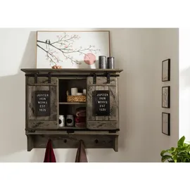 Massivmoebel24 Wandgarderobe Mango 90 x 30 x 75 cm Grau