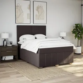 vidaXL Boxspringbett 140 x 200 cm Dunkelbraun