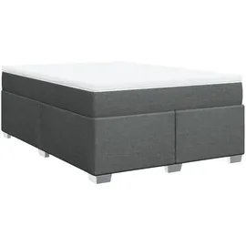 vidaXL Boxspringbett mit Matratze Dunkelgrau 140x200 cm Stoff