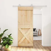 vidaXL Schiebetür rechts 80 x 210 cm Braun/Weiß