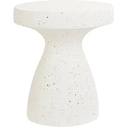 Garten Beistelltisch Beton Terrazzo Optik cremeweiß ⌀ 39 cm BIVIERE