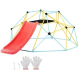 Vevor Kletterkuppel, 2,44 m geometrisches Klettergerüst mit Rutsche, für Kinder von 3 bis 9 Jahren, Klettergerüst 272 kg Tragfähigkeit, mit Klettergriff, Indoor-/Outdoor-Spielgerät ideal Hinterhof