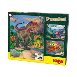 Haba Puzzle HABA 303377 Puzzles - 3 x 24 Teile - Dinosaurier, Puzzleteile