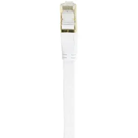 PNI Flaches Netzwerkkabel S/STP CAT8 PNI U8200W, 2 x RJ45, 4 Adernpaare, 28AWG, Kupfer, 40 Gbit/s, 2000 MHz, 20 m, weiß
